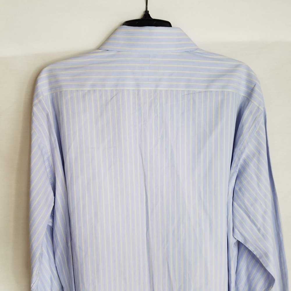 Tommy Bahama Mens Blue Beige Striped Button Front L/S Shirt SZ 17.5 34-35 N426 - Picture 6 of 6